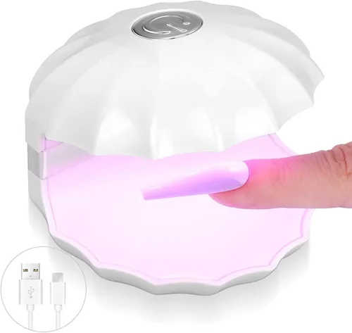 Vista 7 de Mini lámpara LED de uñas, lámpara de uñas en forma de concha de 18 W, lámpara de uñas portátil con luz UV, lámpara de curado de esmalte de uñas