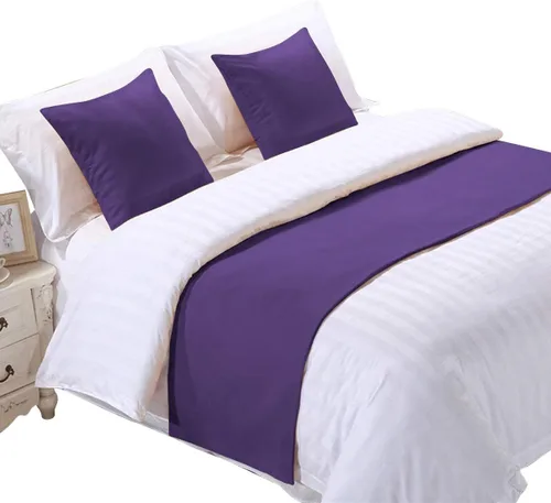 Vista 2 de Elegant Decor Camino de cama con fundas de cojín de 2 piezas, 800 hilos, bufanda de cama decorativa de lujo, 100% algodón egipcio, camino de cama