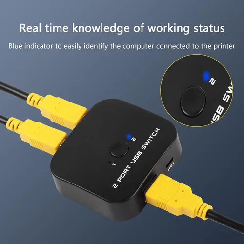 Vista 4 de SinLoon Interruptor de uso compartido de impresora USB, 2 PC comparten 1 dispositivo USB para 2 computadoras, teclado compartido, ratón, escáner