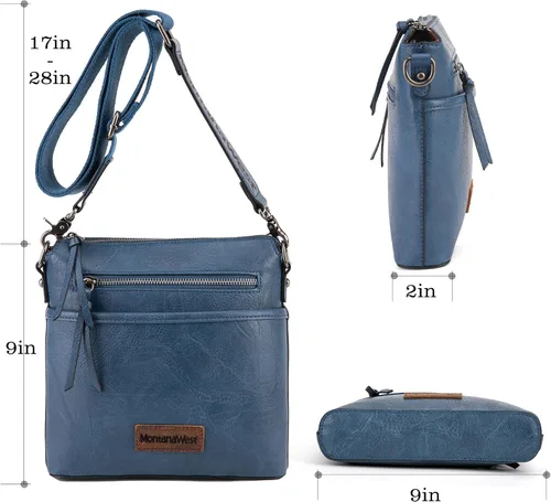 Vista 4 de Montana West Bolso cruzado para mujer con múltiples bolsillos y correa de guitarra