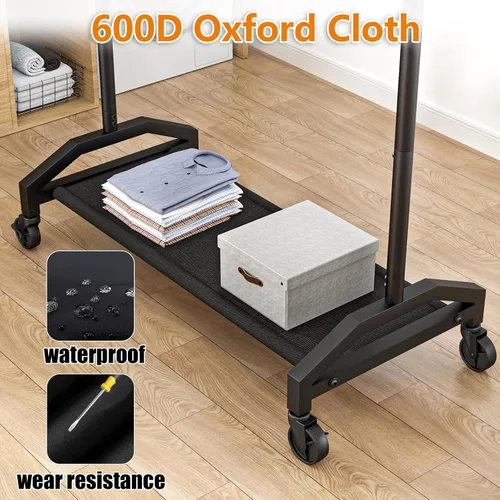 Vista 7 de Wiracks Perchero de ropa para colgar ropa resistente, estante para colgar ropa, perchero de 200 libras de capacidad, ruedas industriales de 1