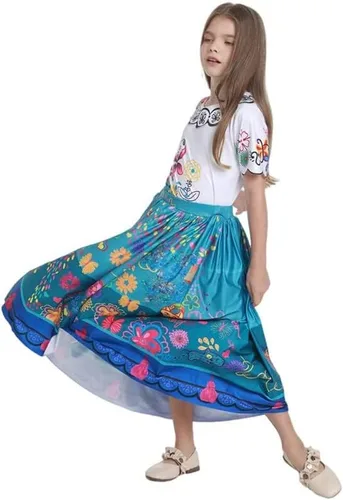 Vista 2 de JABURU Encanto Mirabel - Disfraces de princesa para niñas, para Halloween, Navidad, cosplay, fiesta de cumpleaños, AB