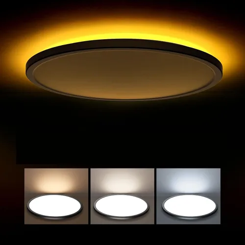 Vista 12 de Matane Lámpara de Techo LED Empotrada de 12 Pulgadas con Luz Nocturna, 24W 2400LM 3000K/4000K/5000K Seleccionable, Luces de Techo Regulables