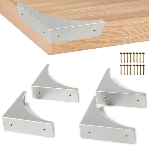 Vista 9 de Protectores de esquina de metal negro decorativo de madera, protectores de esquina de caja de 2.56 pulgadas, esquinas de mesa de metal, soportes