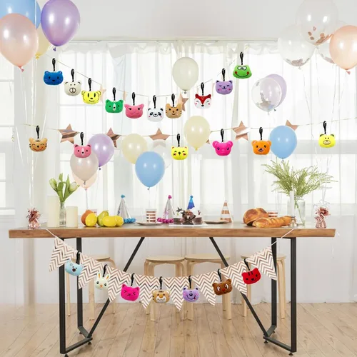 Vista 4 de XIPEGPA 36 llaveros pequeños de animales de peluche para bolsas de regalos, regalos de fiesta, premios de aula y relleno de cesta de Pascua