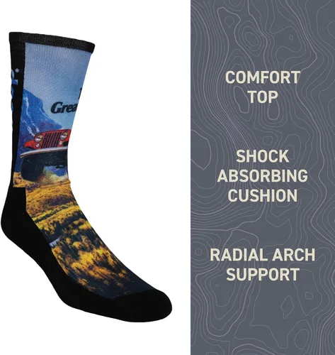 Vista 4 de Jeep Women's Vintage Ads Crew Socks-1 Pair Pack-Lightweight Cushioned Comfort