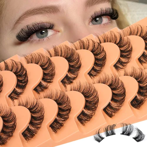 Vista 9 de Extensiones de pestañas de racimo naturales, rizado D, pestañas postizas individuales y dispersas, para colocar en casa, multipack de extensiones