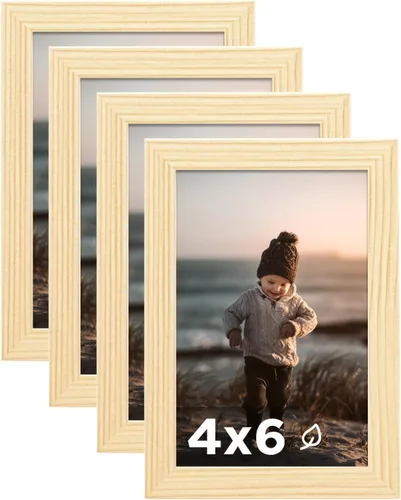 Vista 63 de KINLINK Marco de Fotos A3 Negro Juego de 4, Marcos de Fotos de Madera con Paspartú A4 con Plexiglás para A4 con Paspartú o A3 sin Paspartú