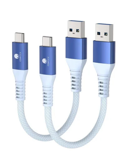 Vista 21 de CONMDEX - Cable USB C de 30 cm, [2 unidades], USB 3.1 Gen 2, transferencia de datos de 10 Gbps, cable trenzado tipo C, carga rápida USB a USB C