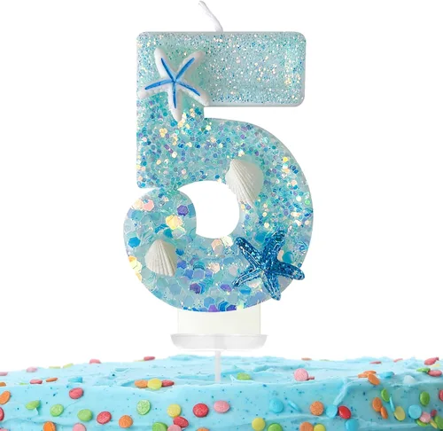 Vista 20 de Zlongron Vela número 1, velas de cumpleaños hechas a mano, decoración de pastel de cumpleaños de sirena es muy adecuada para cumpleaños, fiestas