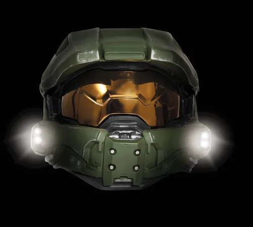 Vista 3 de Disguise Casco de lujo iluminado Master Chief para hombre, Multicolor