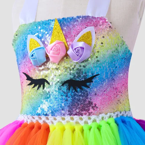 Vista 3 de Doctor Unicorn Conjunto de disfraz de unicornio para niñas, vestido de unicornio tutú con diadema