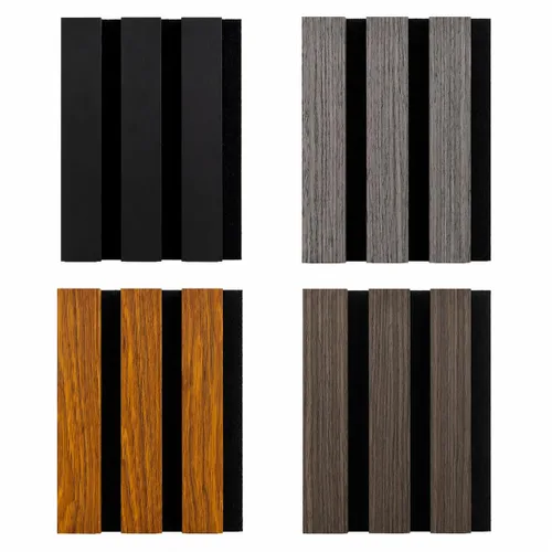 Vista 11 de Paneles de pared de listones de madera acústica insonorizados Nogal