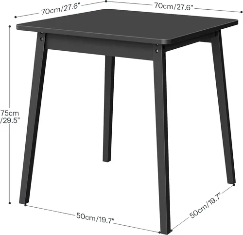 Vista 2 de Mesa de Comedor de Bambú HOOBRO, Mesa de Comedor Cuadrada para 2, Mesa de Cocina de 27.6" para Espacios Pequeños, Mesa de Escribir, Fácil de Montar