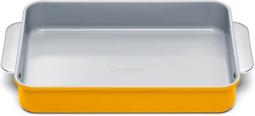 Vista 17 de Caraway Molde rectangular pequeño antiadherente de 9" x 6.5", no tóxico, sin PTFE ni PFOA, núcleo de acero aluminizado, bandeja para hornear