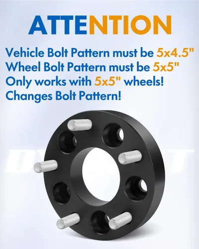 Vista 4 de Dynofit Adaptadores de rueda de 5 x 4.5 a 5 x 5 pulgadas de 1.25 pulgadas, 4 piezas para ruedas Jeep Jk Wk Wj Xk en Tj Yj Kk Xj Mj Kj Zj