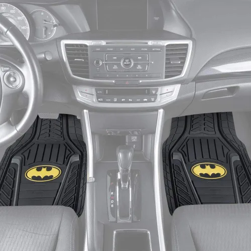 Vista 4 de BDK Warner Bros DC Comics Alfombrillas de Suelo de Goma Resistente Batman Blindado Accesorios para Automóvil - Alfombrillas Universales