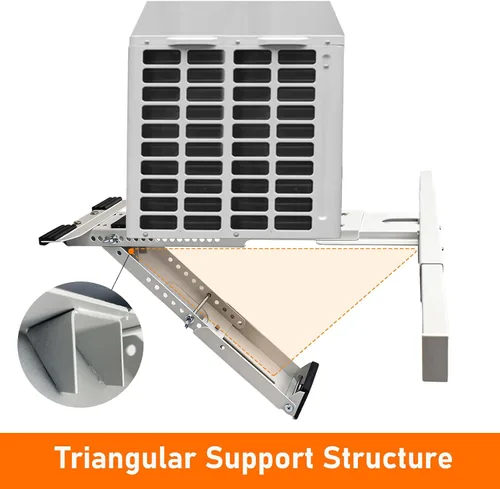 Vista 7 de Soporte de CA para ventana sin taladro, soporte de brazo único para ventanas pequeñas, soporta hasta 165 libras, instalación interior ajustable