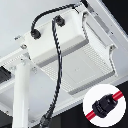 Vista 6 de Prensaestopas de cable 100 unids glándula de cable juntas impermeables, conectores de cable impermeables negros ajustables de 0.118-0.984 in PG7 PG9