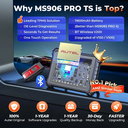Vista 8 de Autel MaxiSYS MS906 PRO-TS Escáner, MS906 Pro TS 2026 Pro TS Up of MS906TS MS906 MAX MS906Pro MP900TS MP900BT, TPMS y código OE, herramienta