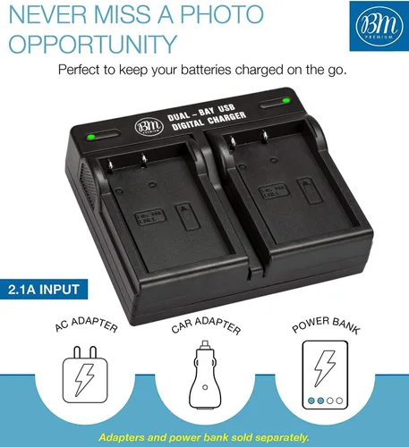 Vista 4 de BM - Paquete de 2 baterías EN-EL5 y cargador de batería dual USB para cámara digital Nikon Coolpix P80, P90, P100, P500, P510, P520, P530