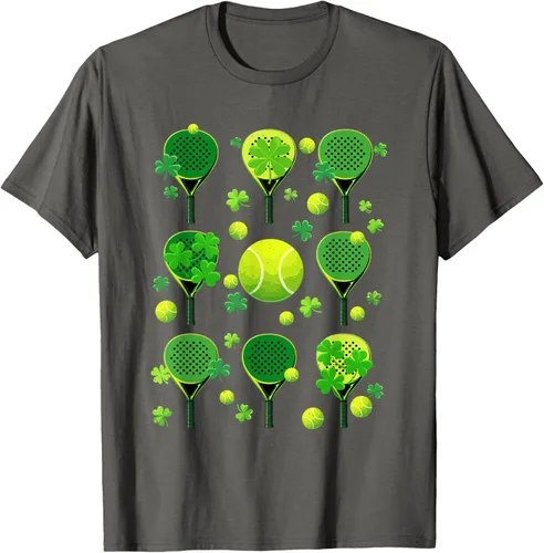Vista 23 de St Patricks Day Padel Tennis Shamrock Paddle Irish Pride T-Shirt