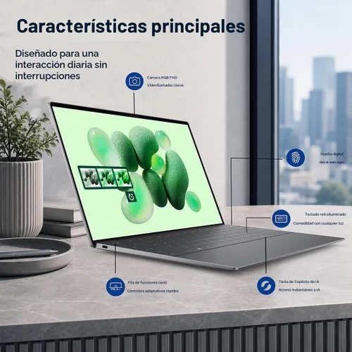 Vista 4 de Dell XPS 13 9345 Laptop, 13.4" 3K OLED Touchscreen, X Elite, 32GB, 1TB SSD