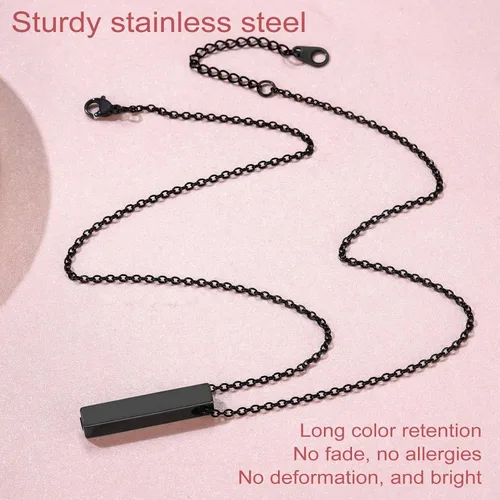 Vista 271 de FindChic Collares personalizados con urna para cenizas, barra vertical, gato, luna, reloj de arena, garra de perro, acero inoxidable, chapado en oro