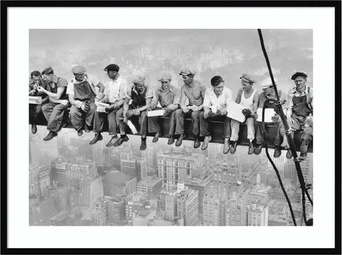 Vista 10 de Amanti Art Lienzo decorativo enmarcado para pared, 31 x 41 pulgadas, almuerzo en un rascacielos 1932 por Charles C. Ebbets, arte de pared