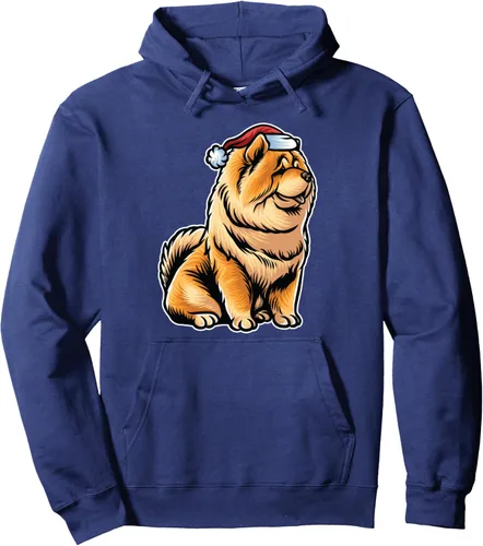 Vista 6 de Chow Chow Santa Claus Hat Merry Christmas Dog X-Mas Dogs Pullover Hoodie