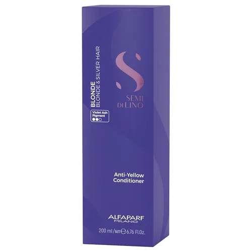 Vista 6 de ALFAPARF MILANO Semi di Lino - Acondicionador morado con depósito de color, elimina los tonos amarillos y cobrizos para cabello rubio, platino