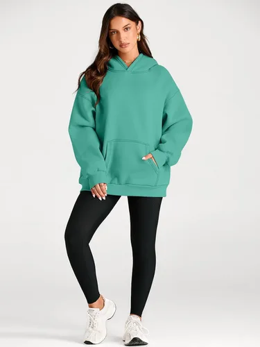 Vista 207 de Trendy Queen - Sudaderas extragrandes con capucha para mujer, suéteres de manga larga, sin botones, de vellón, de otoño, ropa de invierno