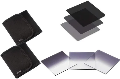 Vista 9 de Filtro ND2 + ND4+ ND8 de densidad neutra 4x4 ND2 4 8 ND filtro con 6 ranuras bolsa de filtro para soporte de caja mate Swing Away