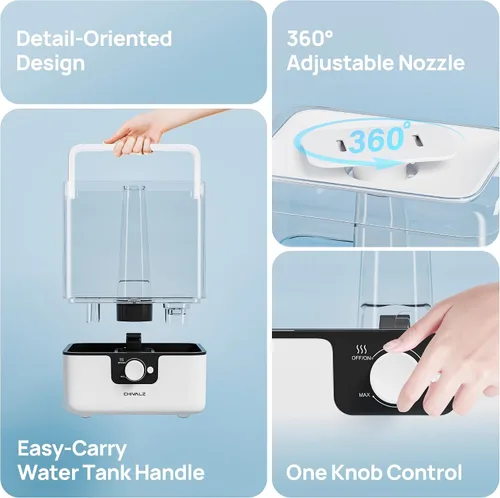 Vista 11 de CHIVALZ Humidificadores de 6L para Dormitorio, Habitación Grande, Hogar, Humidificadores de Niebla Fría de Llenado Superior para Guardería de Bebé