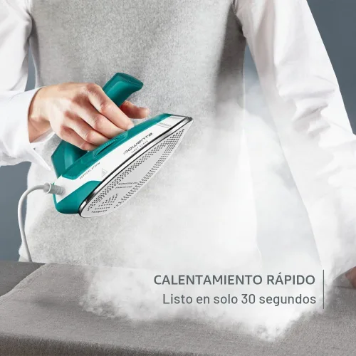 Vista 5 de Rowenta Mini plancha de viaje DUAL voltaje 120-240 para ropa verde DA1610