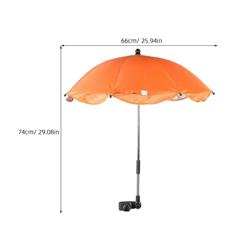 Vista 5 de Garneck Paraguas con clip para cochecito con abrazadera de protección UV para parasol resistente al agua para sillas de empuje para lluvia