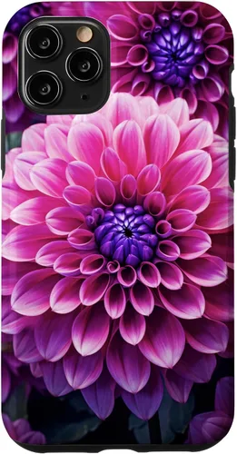 Vista 27 de Dahlia Flower Floral Nature Garden Funda con diseño granate rosa y morado para iPhone 16