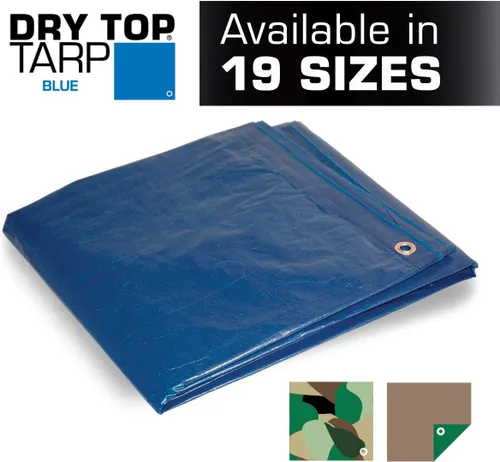 Vista 7 de Dry Top - Lona de poliéster multiusos de resistencia mediana, 5 x 7 pies, azul