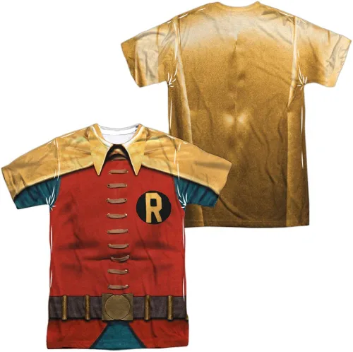 Vista 3 de BATMAN Men's Robin Costume Sublimation T-Shirt White