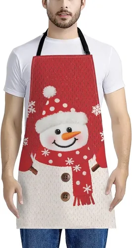Vista 132 de Dreaweet Delantal de cocina unisex con cuello ajustable de Navidad