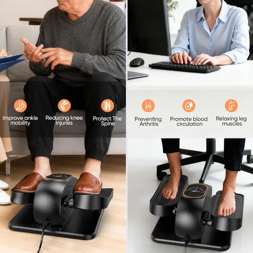 Vista 3 de Under Desk Elliptical Machine for Senior, Quiet Motorized Leg Exerciser with Smart Remote, Pedal Exerciser with Adjustable Speeds for Auto/Manual