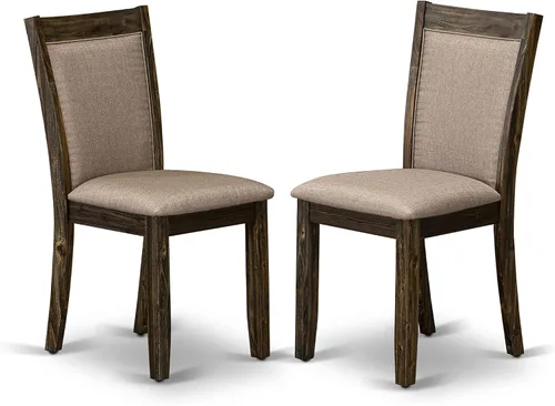 Vista 4 de East West Furniture F2MZ5-716 - Juego de mesa de cocina de 5 piezas para 4 personas, incluye una mesa de comedor redonda con pedestal y 4 sillas