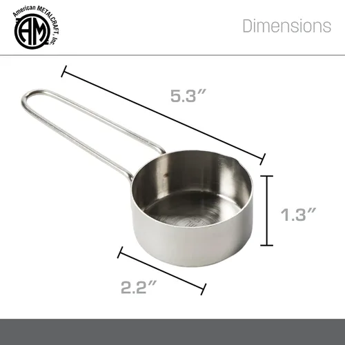Vista 4 de American METALCRAFT, Inc. 1/4 taza medidora de acero inoxidable, 1/4 taza, plata, MCW14