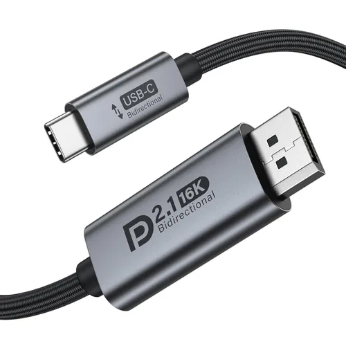 Vista 9 de Cable USB C a DisplayPort 2.1 bidireccional, video de 16K a 60Hz