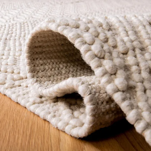 Vista 6 de SAFAVIEH Natura Collection - Alfombra decorativa de 2 x 3 pies, color marfil, con flecos de lana marroquí bohemia, hecha a mano, ideal para zonas