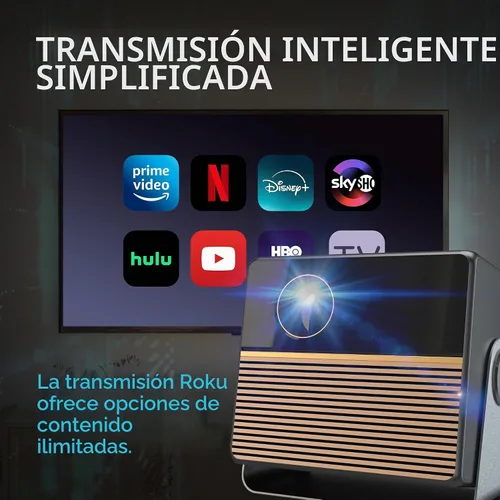 Vista 2 de Mini proyector RCA Smart Proyector portátil 1080P con WiFi y Bluetooth Proyector de película con soporte inclinable