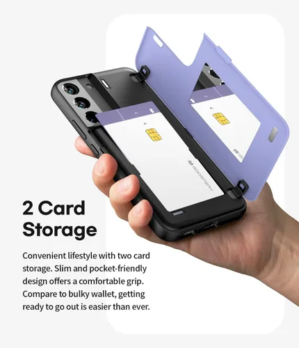 Vista 4 de GOOSPERY Funda tipo cartera magnética para Galaxy S22 Plus, con tarjetero, cierre automático por iman, cubierta protectora de doble capa, resistente