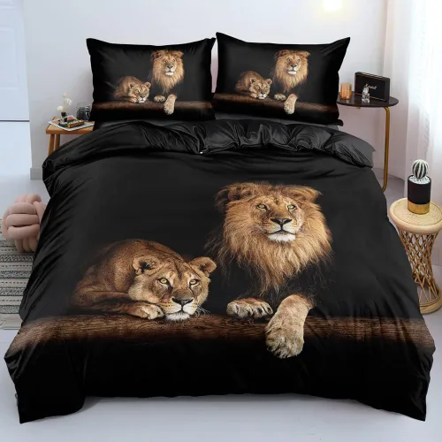 Vista 41 de Juego de funda de edredón con diseño de tigre blanco, tamaño individual, funda de edredón con estampado de animales salvajes, juego de ropa de cama