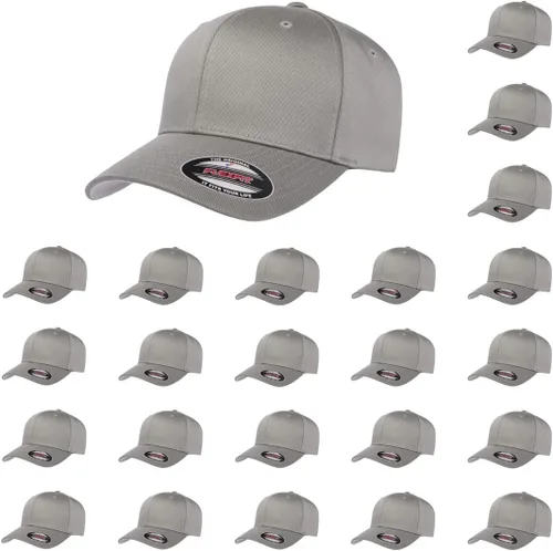 Vista 50 de Gorra de béisbol Flexfit Wooly Combed Premium de 6 paneles estructurada Ajuste elástico Paquete al por mayor disponible Negro