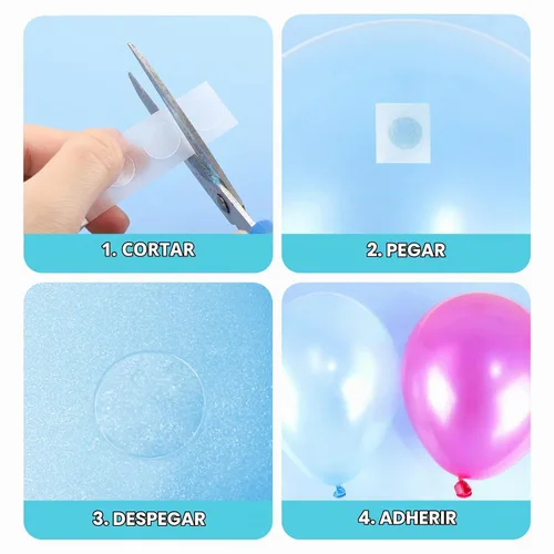 Vista 3 de Puntos de pegamento de doble cara, 400 unidades de 0.472 in/0.47 pulgadas, 4 rollos de póster de masilla adhesiva transparente para globos